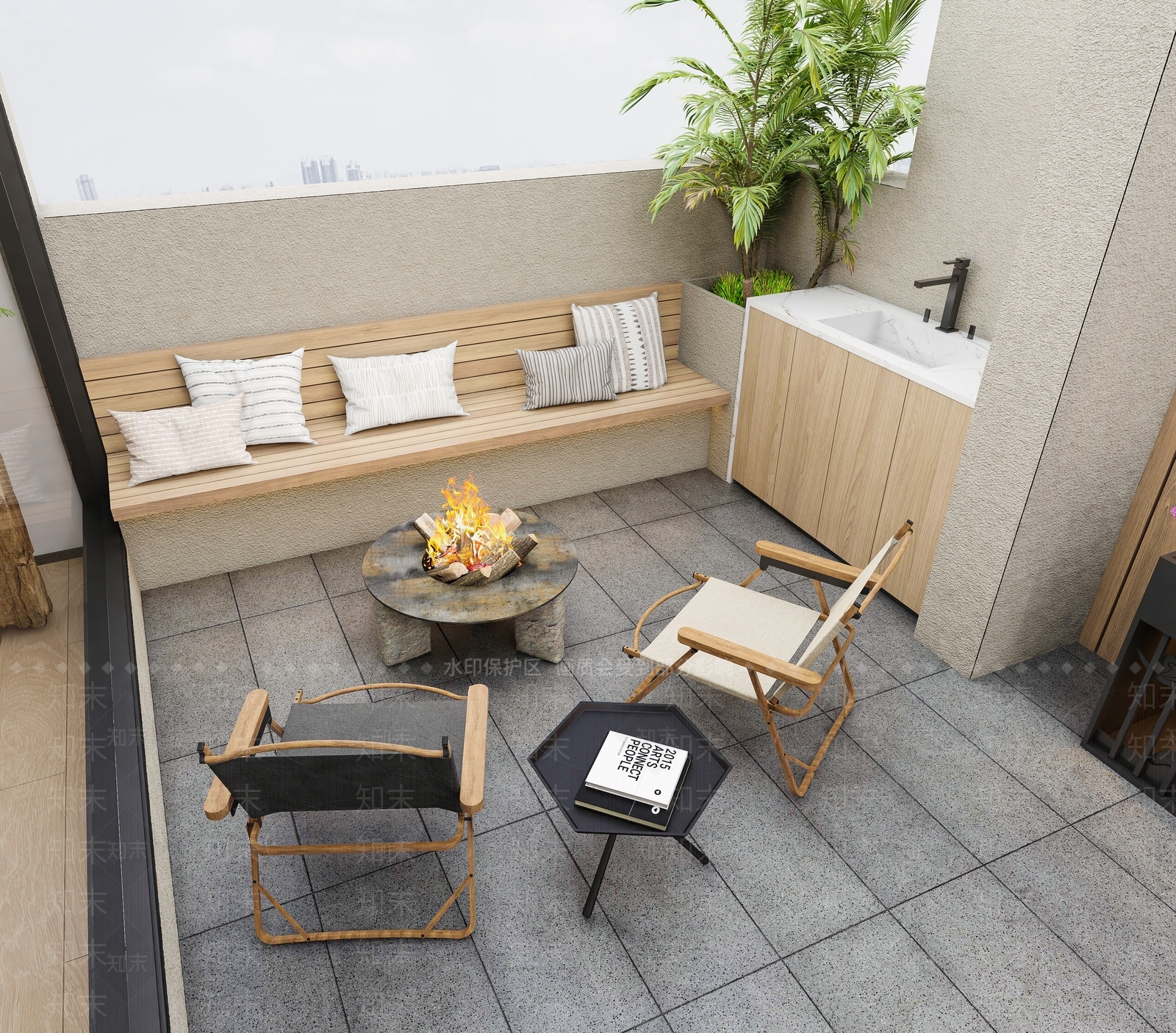 现代家居阳台3D模型下载【ID:1142722610】