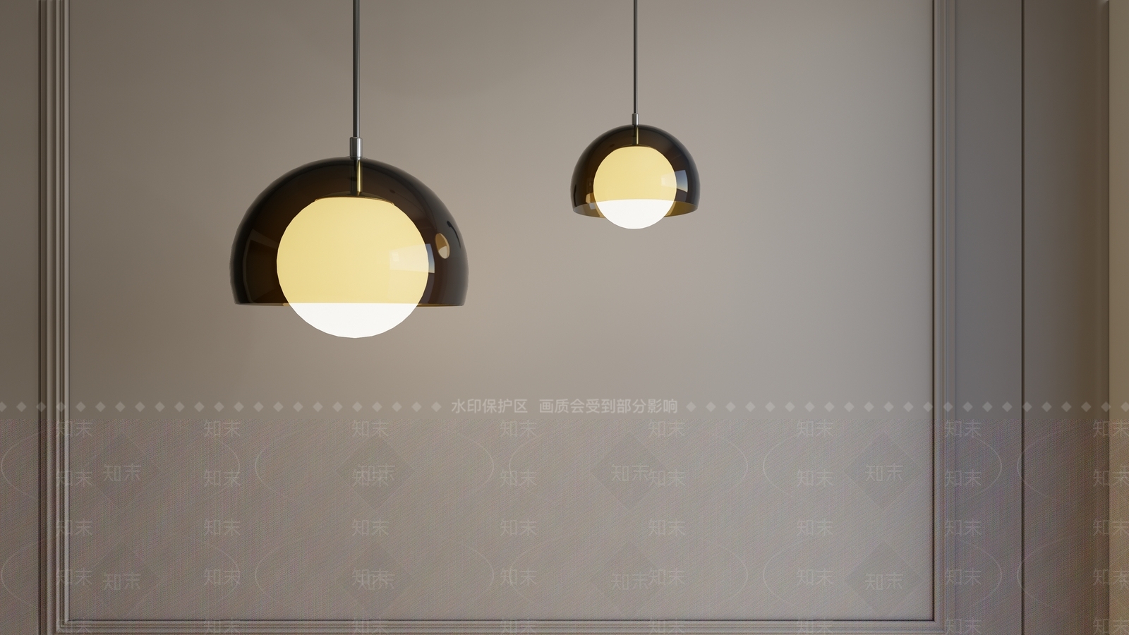 现代球形吊灯SU模型下载【ID:1142738532】