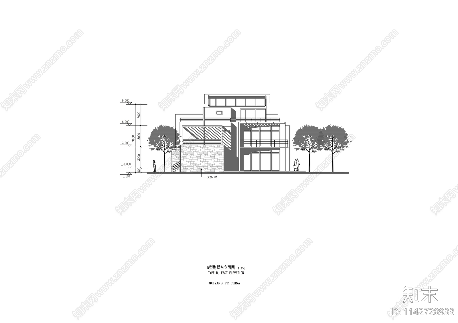 几套斜屋顶别墅建筑施工图下载【ID:1142728933】