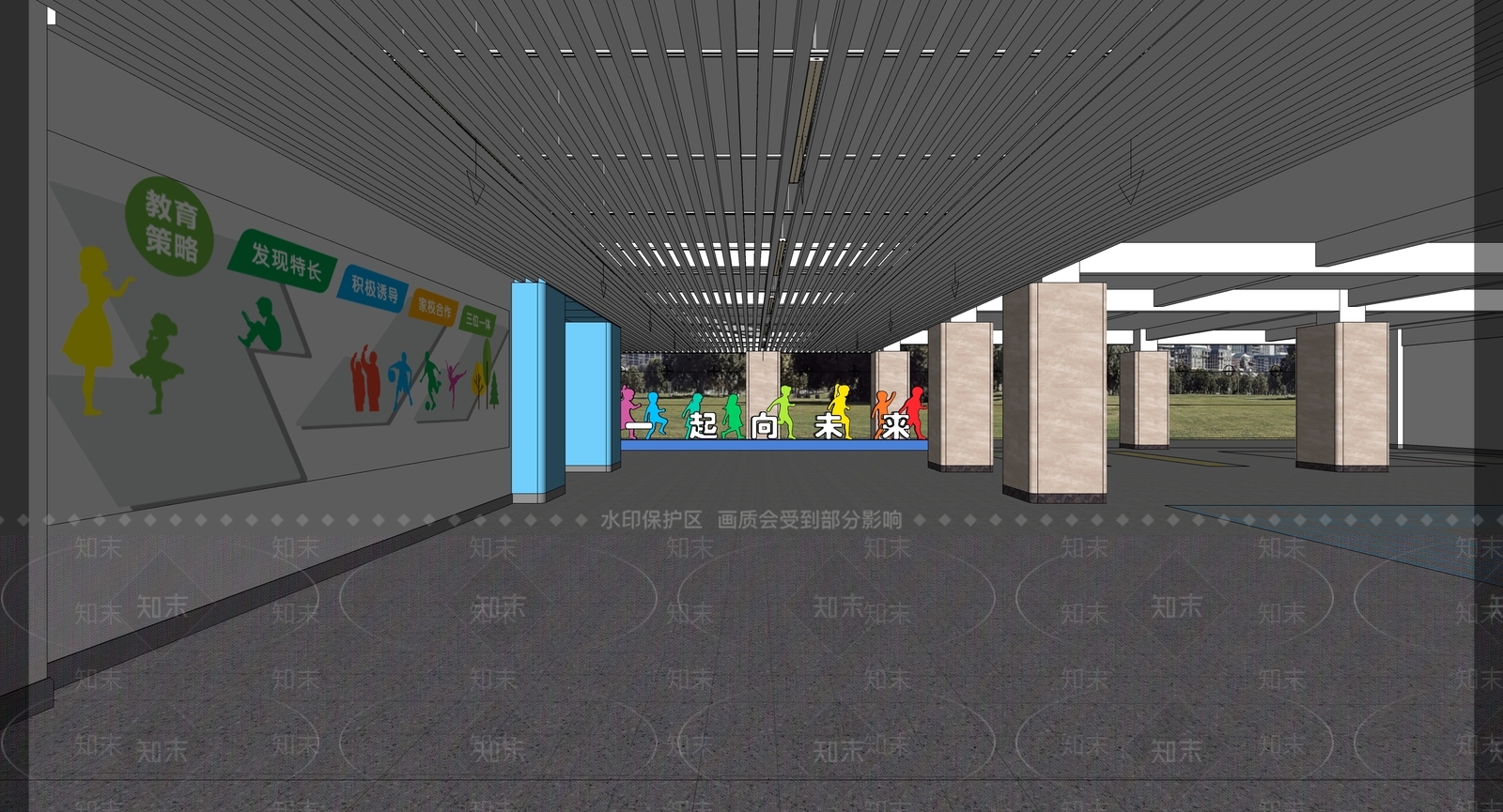 现代学校架空层SU模型下载【ID:1142729925】_知末su模型网