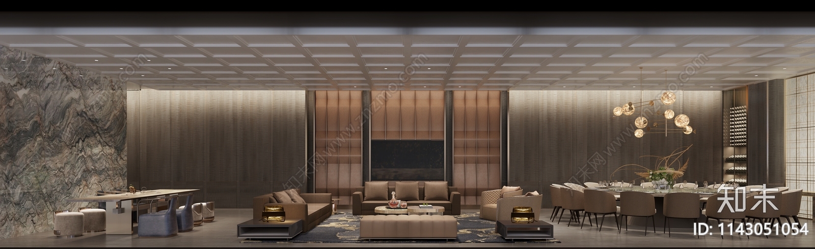 瑞府会所室内装修cad施工图下载【ID:1143051054】