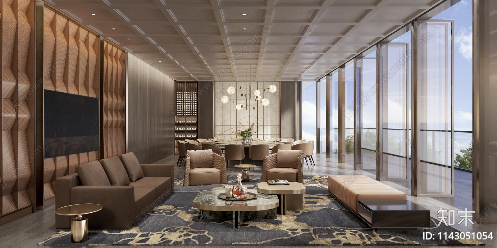 瑞府会所室内装修cad施工图下载【ID:1143051054】