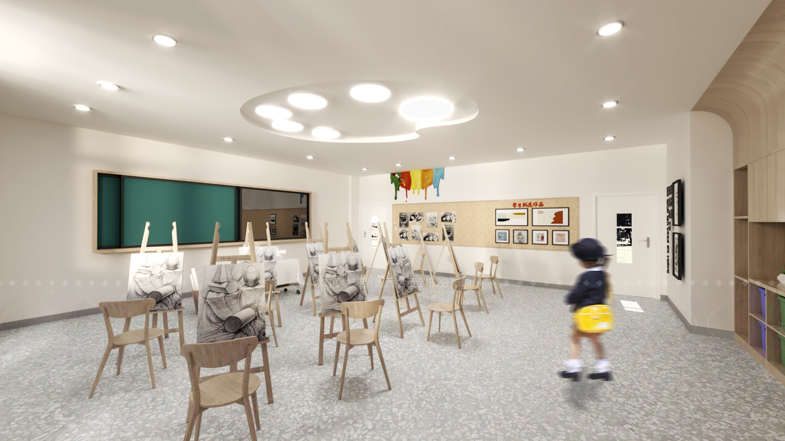 现代学校教室SU模型下载【ID:1142731903】