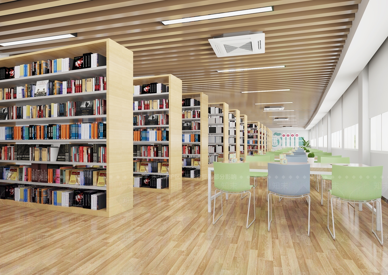 现代图书馆阅览室3D模型下载【ID:1142733367】