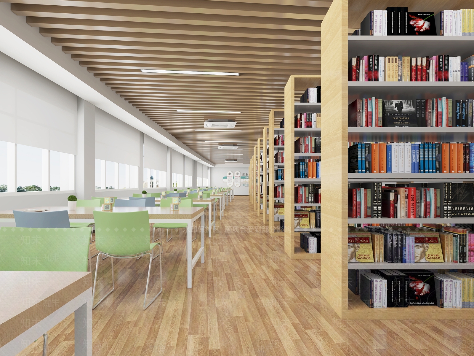 现代图书馆阅览室3D模型下载【ID:1142733367】