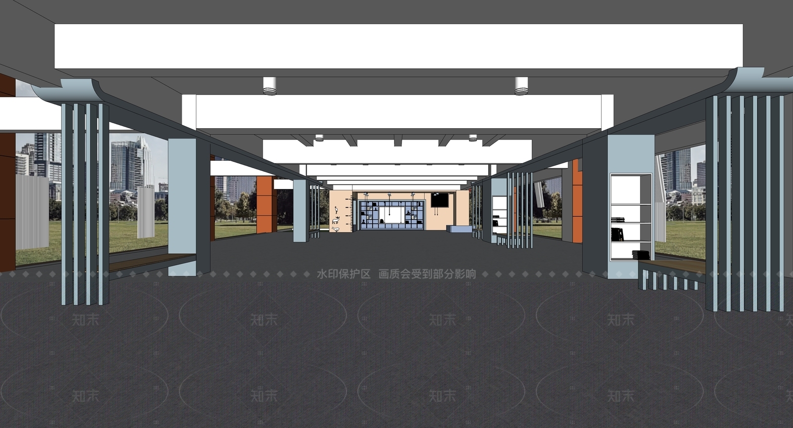 现代校园架空层SU模型下载【ID:1142734798】