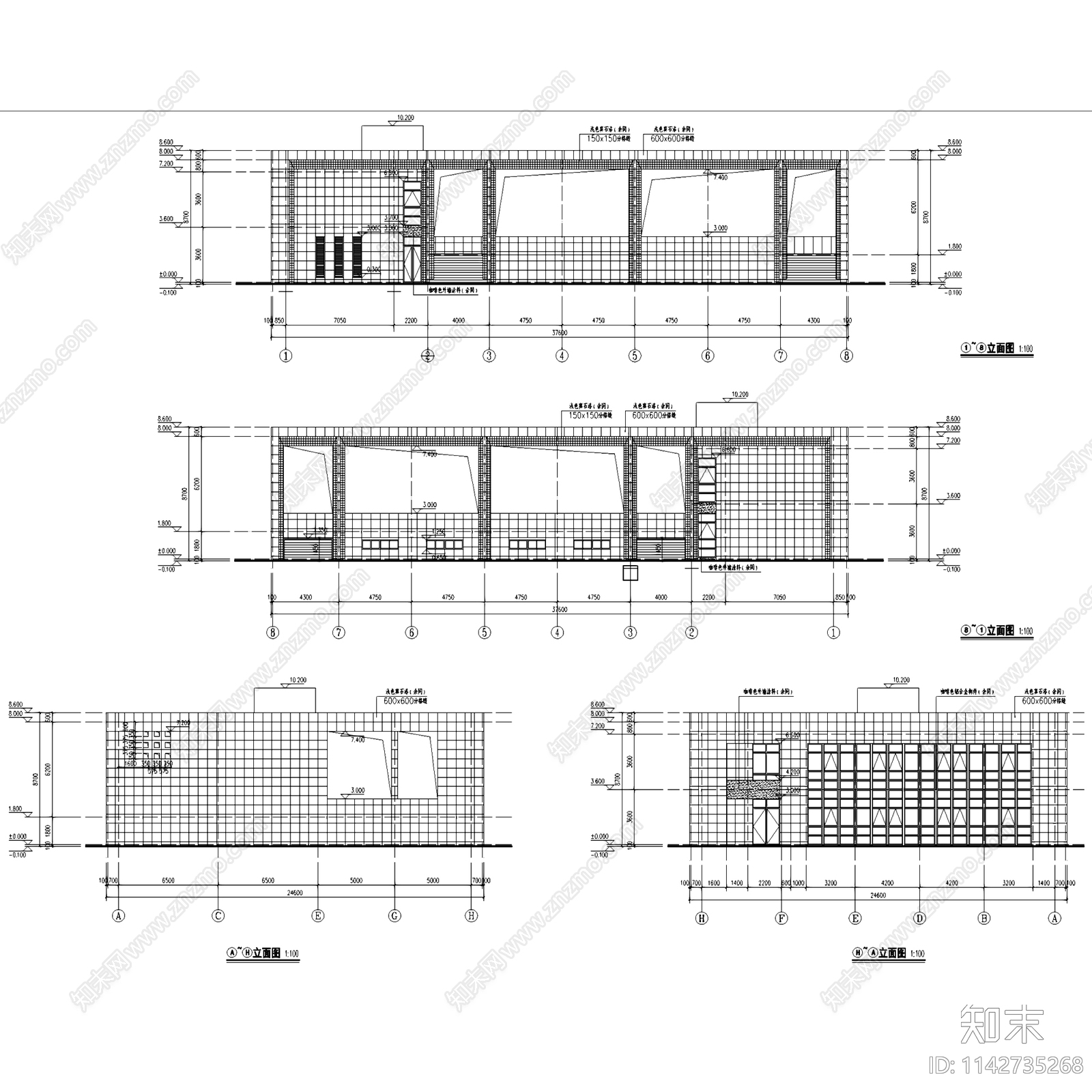 青山湖科技城垃圾中转站建筑cad施工图下载【ID:1142735268】