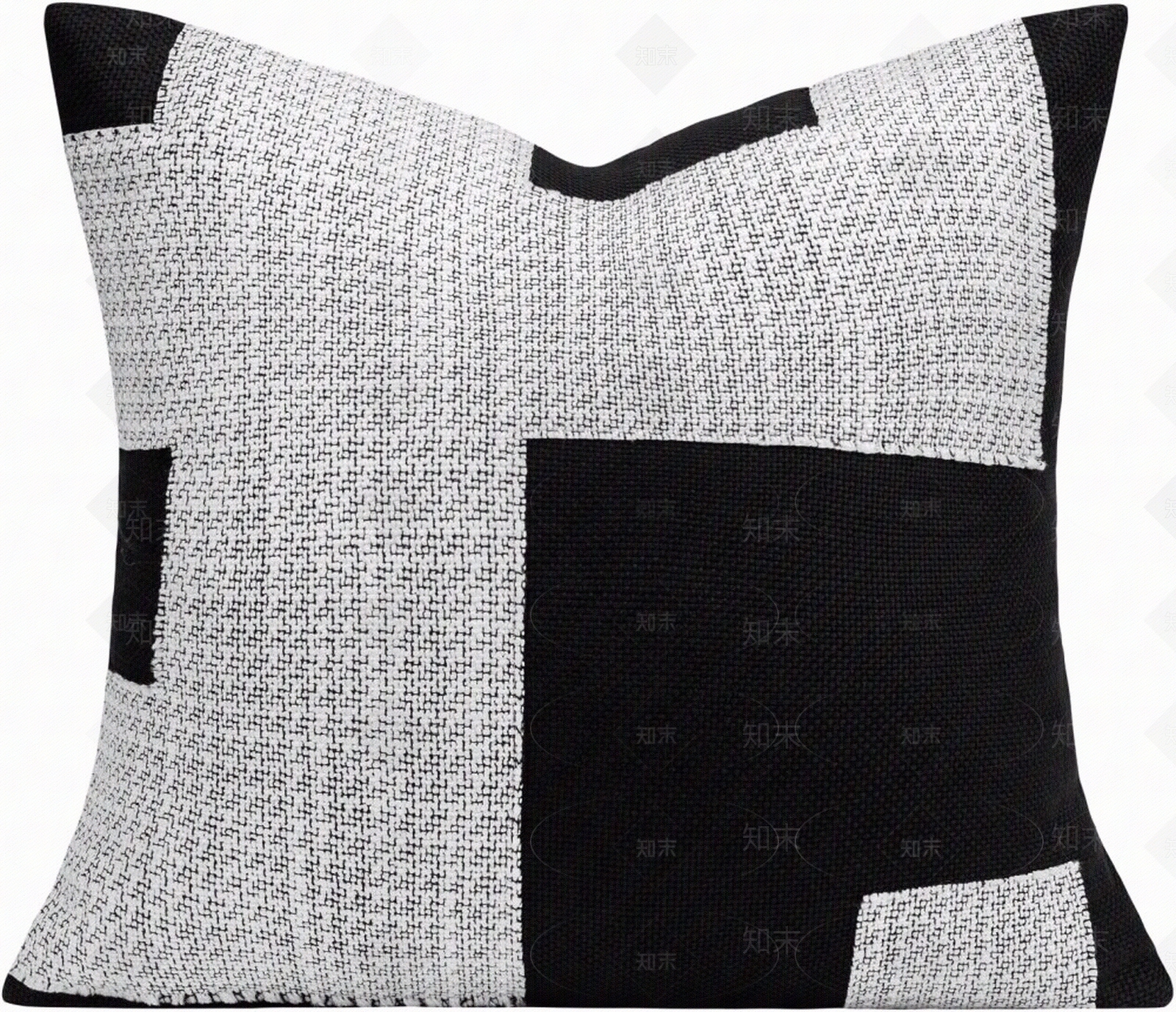 现代轻奢样板间抱枕套简约黑白灰拼接沙发客厅定制靠枕垫贴图下载【ID:1142735662】