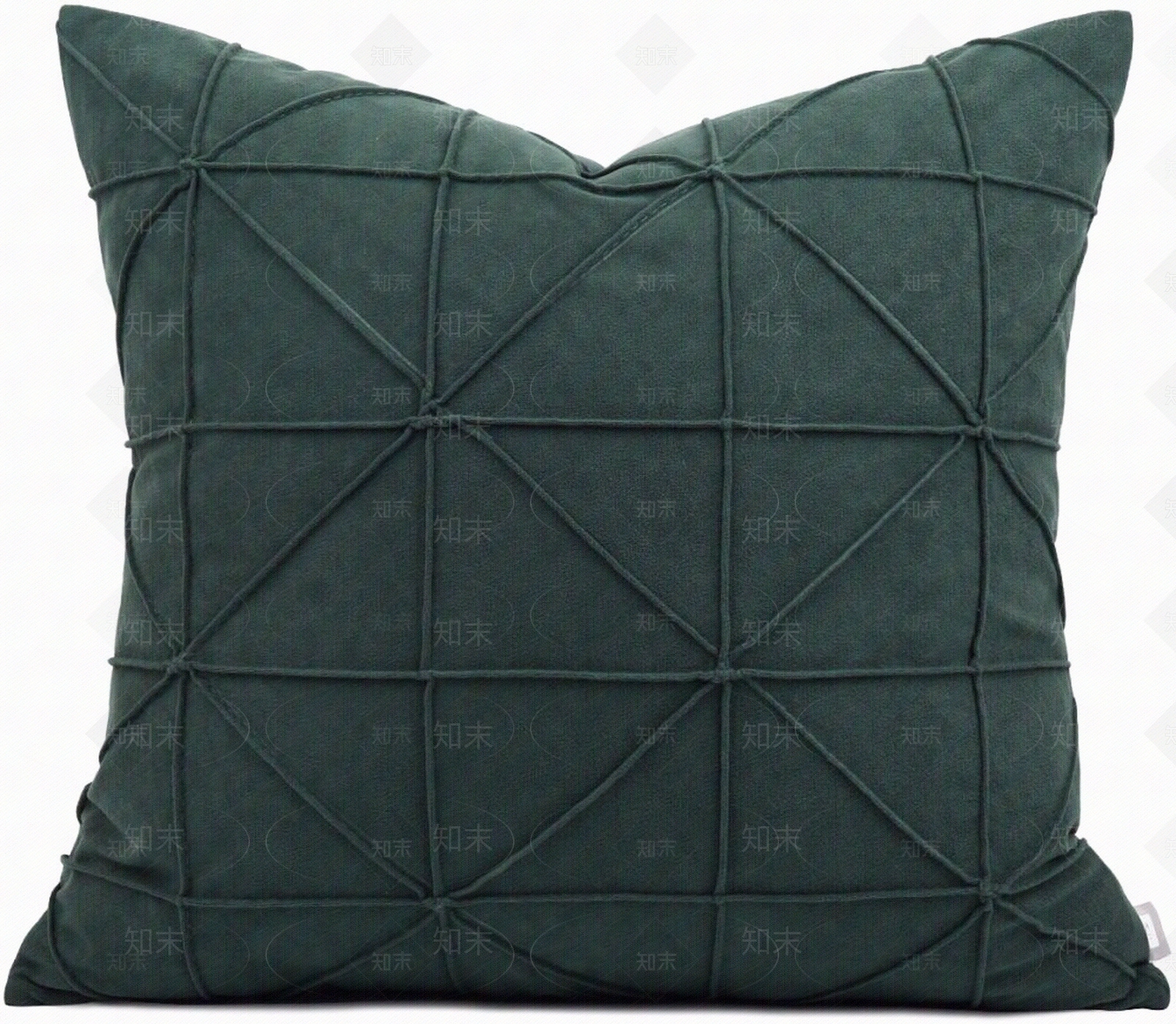 现代简约轻奢样板房客厅墨绿色麂皮绒定制抱枕沙发床头靠枕垫贴图下载【ID:1142735853】