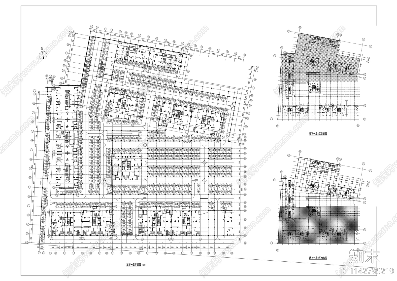 绿地世纪城住宅区建筑cad施工图下载【ID:1142739219】