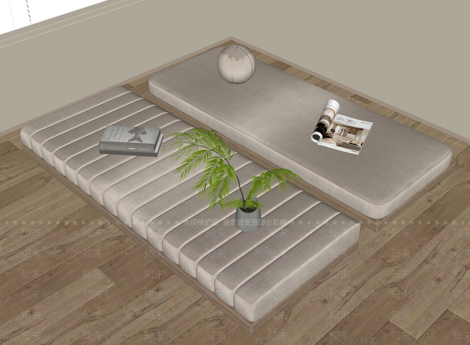 现代坐垫SU模型下载【ID:1142743175】