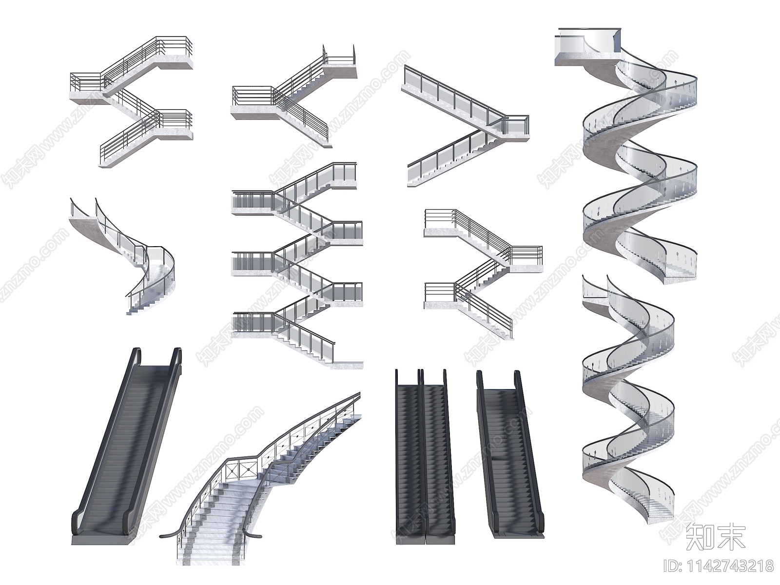 现代楼梯3D模型下载【ID:1142743218】