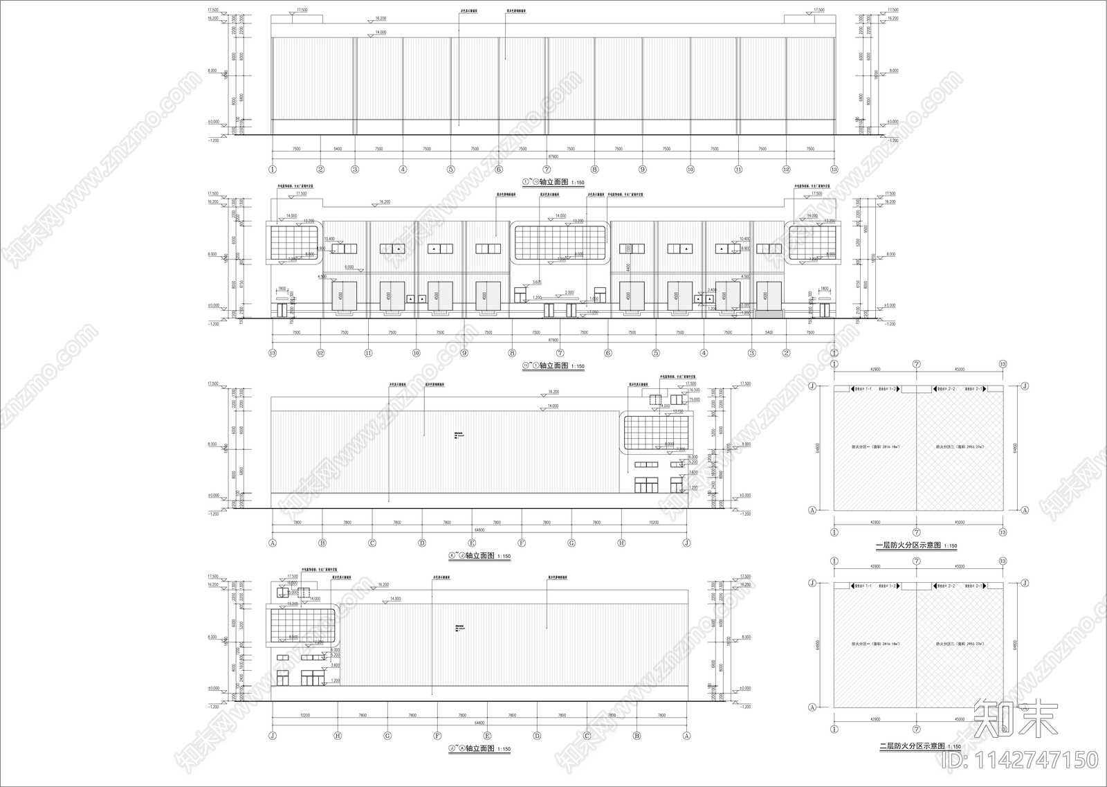 仓储物流中心冷库建筑cad施工图下载【ID:1142747150】