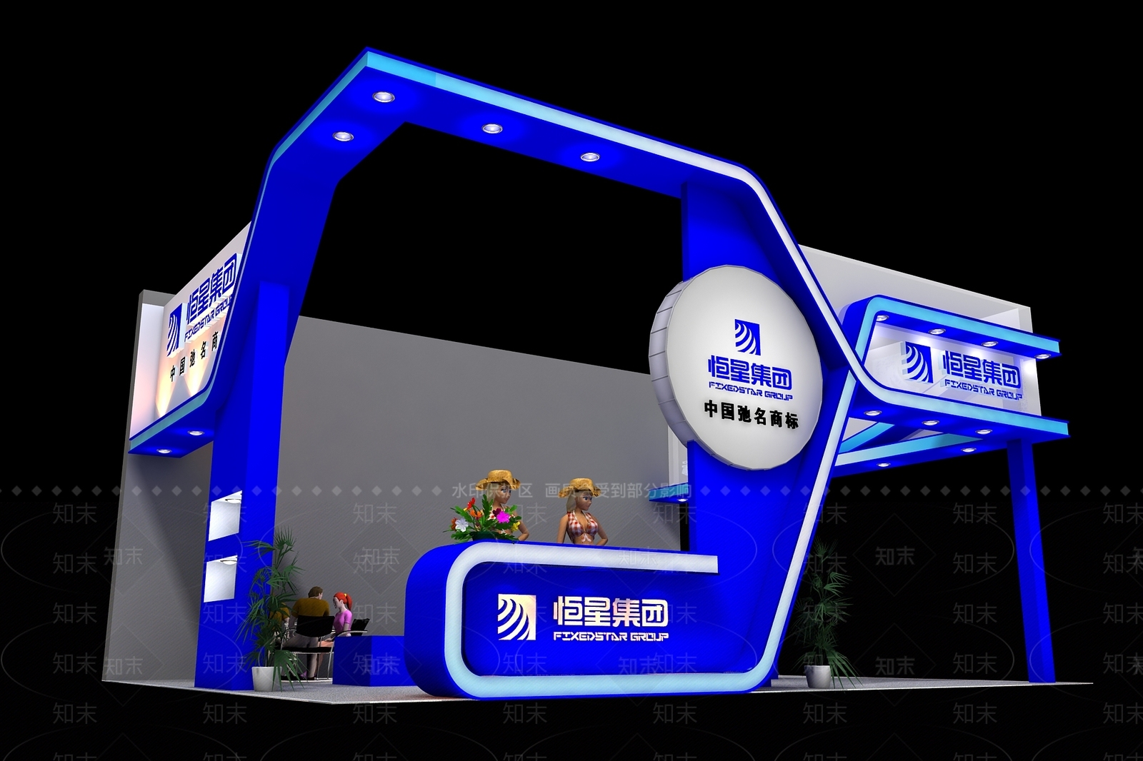 现代企业展览展厅SU模型下载【ID:1142748922】