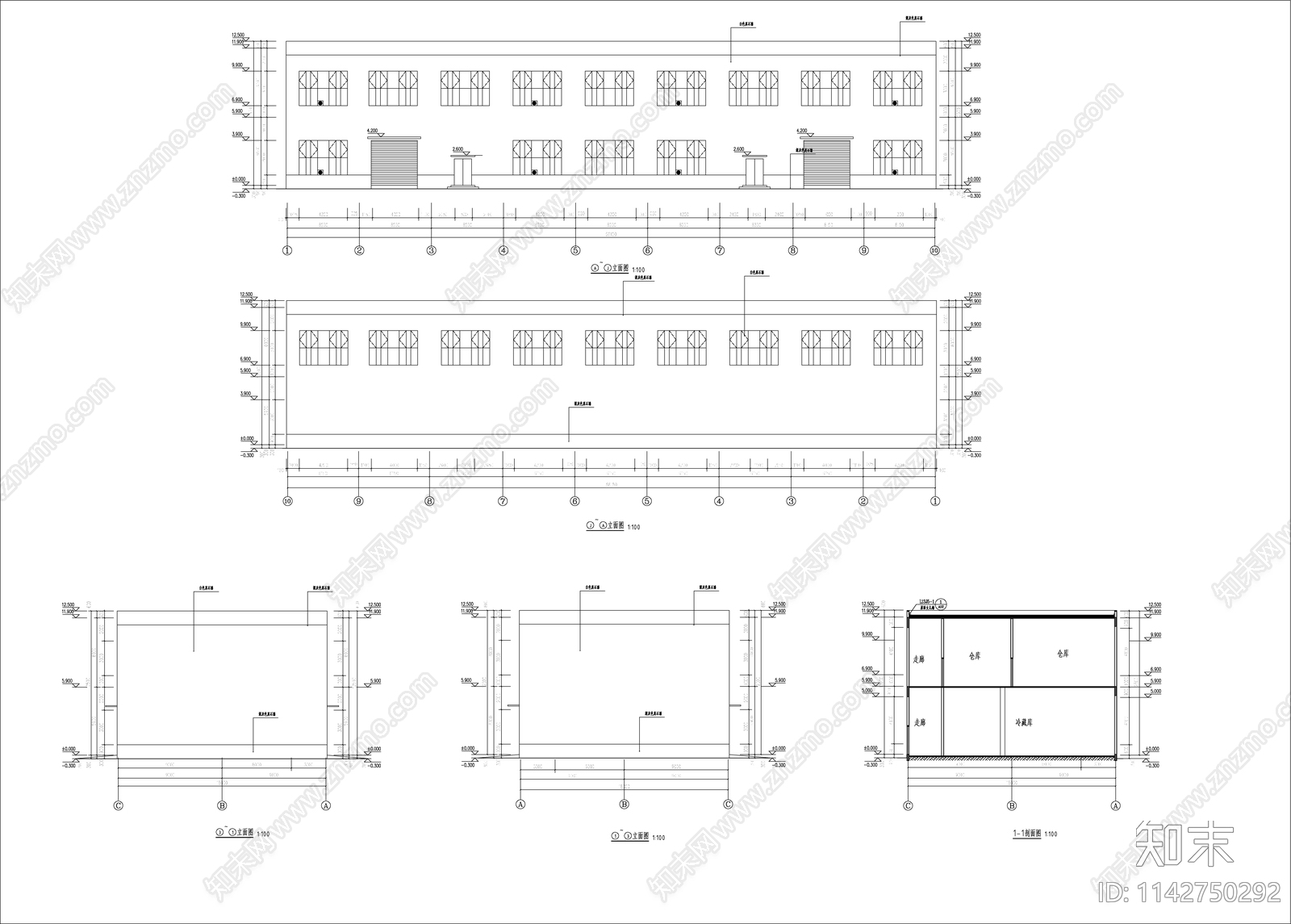 框架结构冷库建筑cad施工图下载【ID:1142750292】