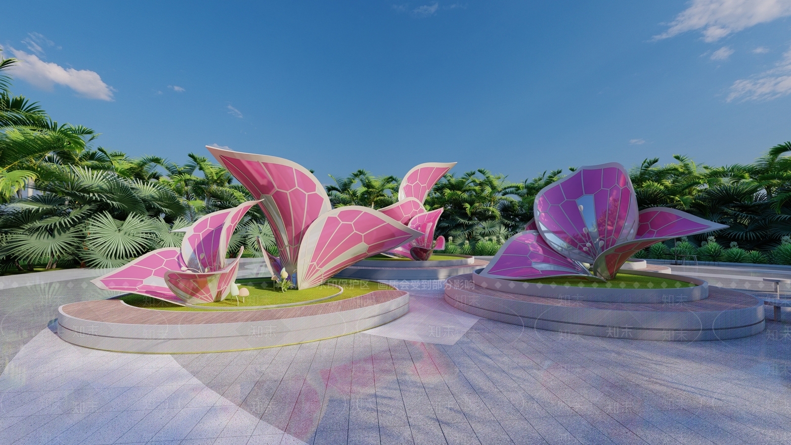 现代花瓣主题构架SU模型下载【ID:1142755192】