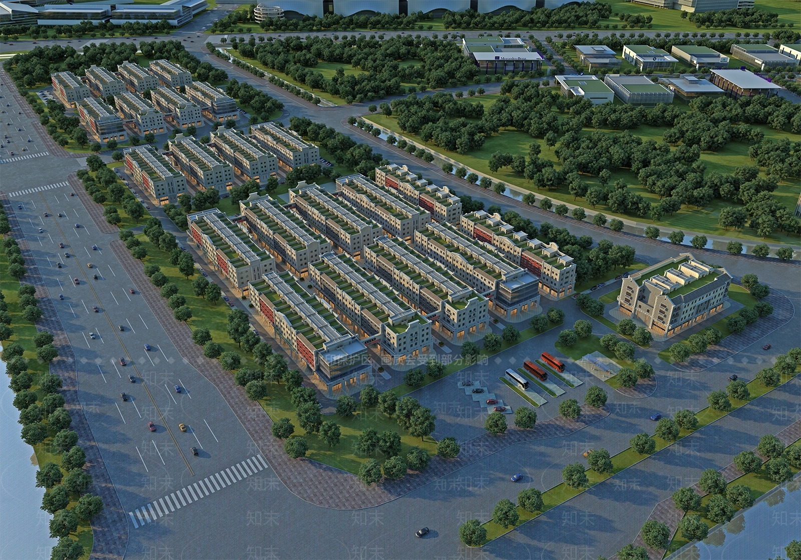 简欧商业街室鸟瞰规划3D模型下载【ID:1142755300】