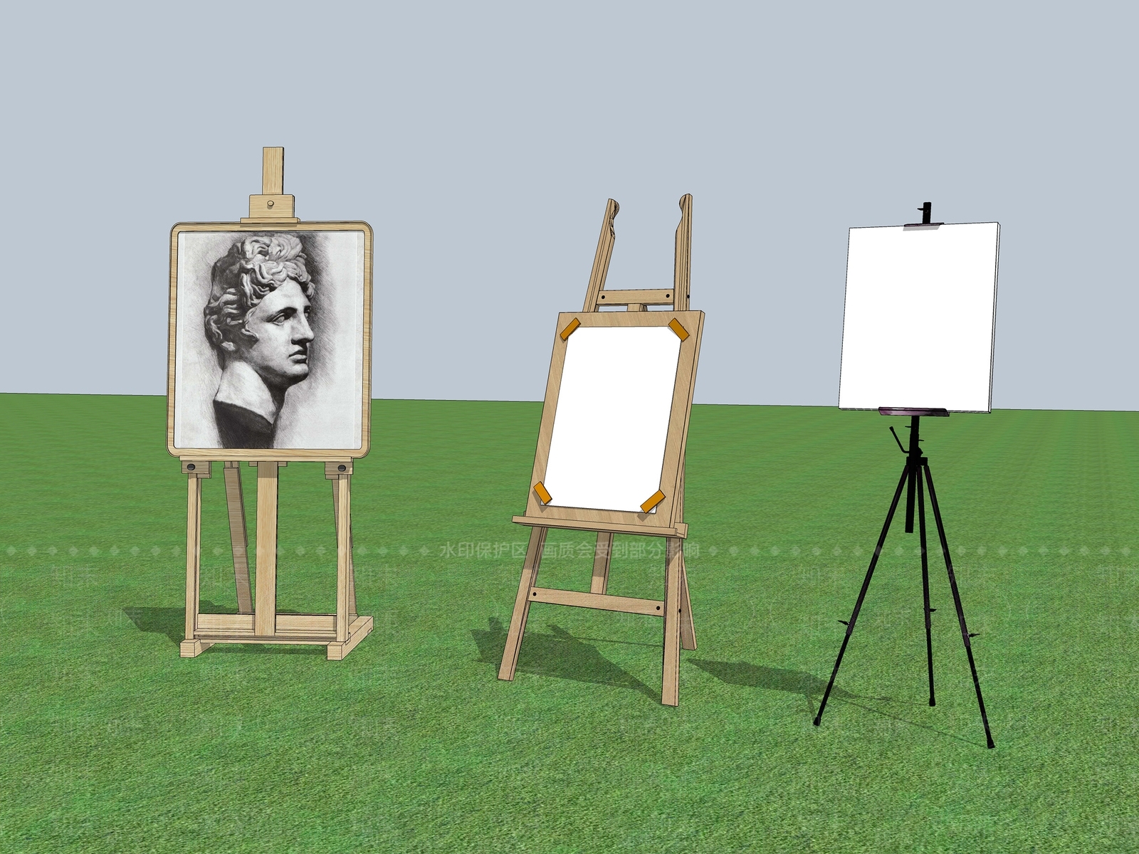 艺术绘画画架SU模型下载【ID:1142757582】