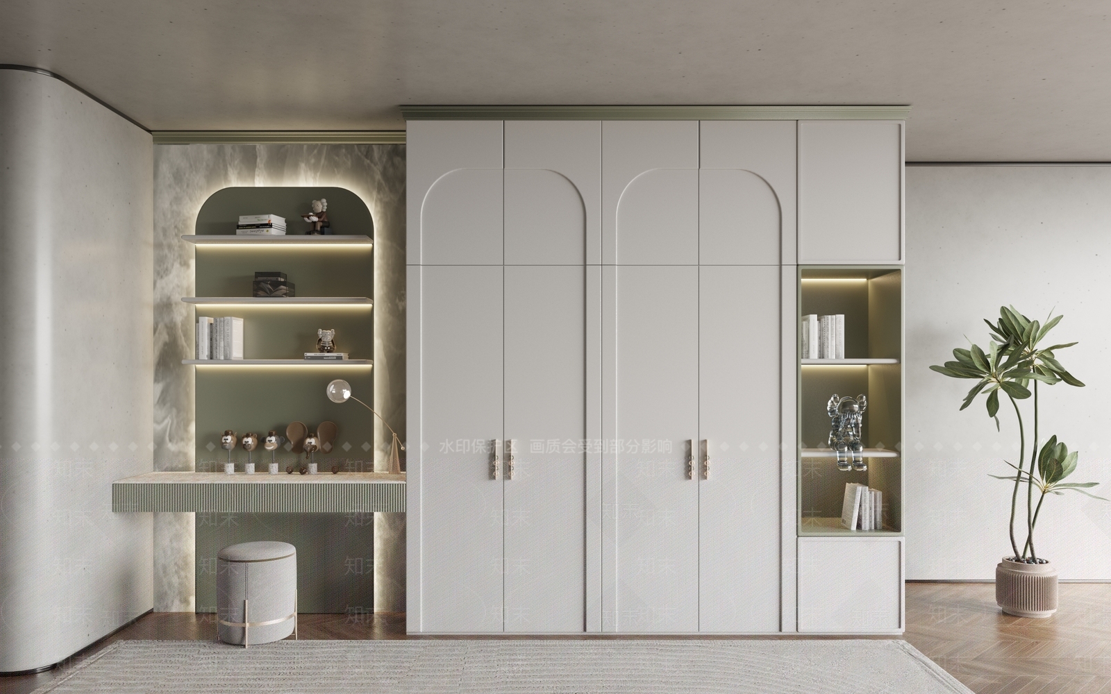 儿童房衣柜装饰柜3D模型下载【ID:1142767276】