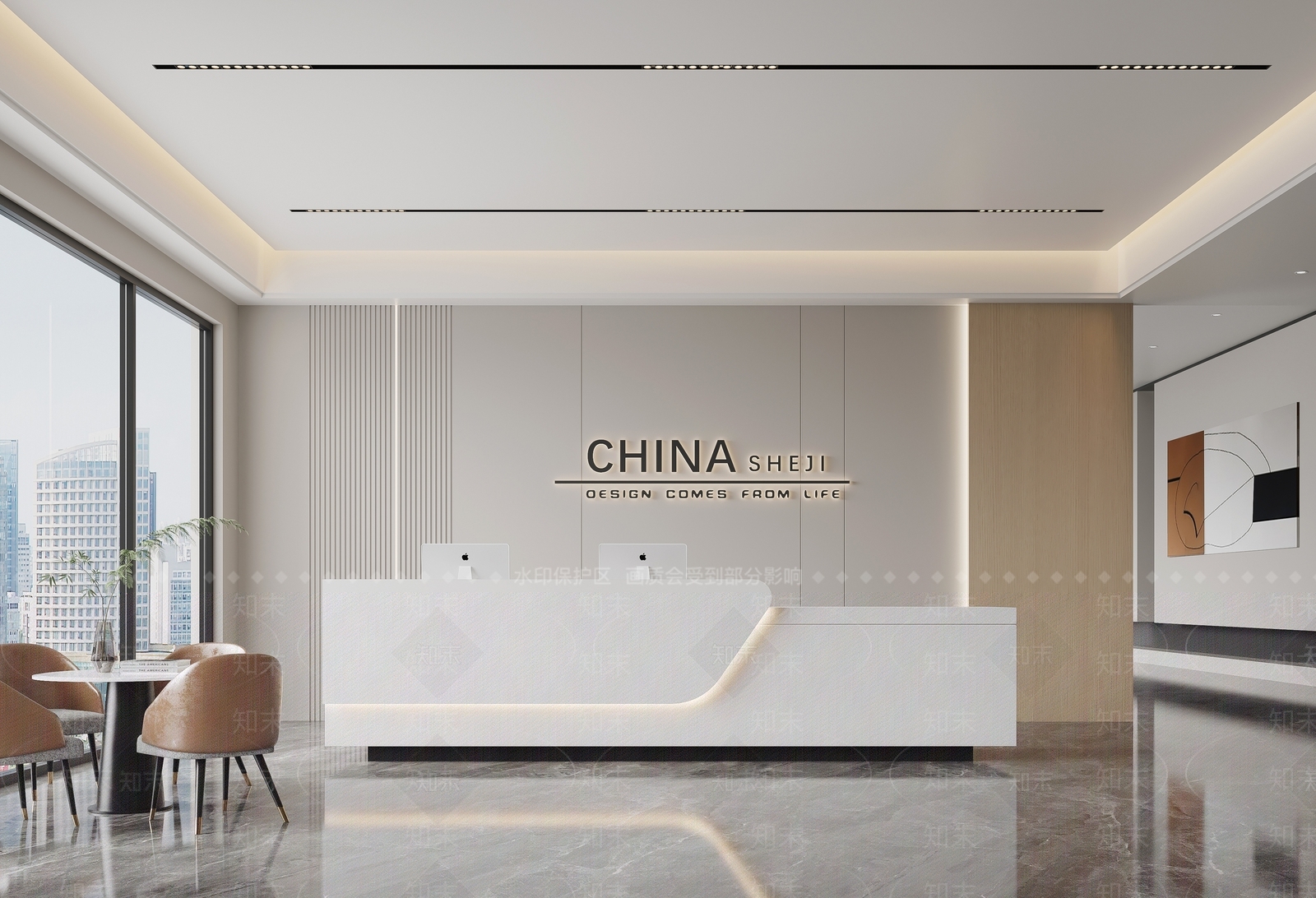 现代前台SU模型精品下载_SketchUp模型_知末网