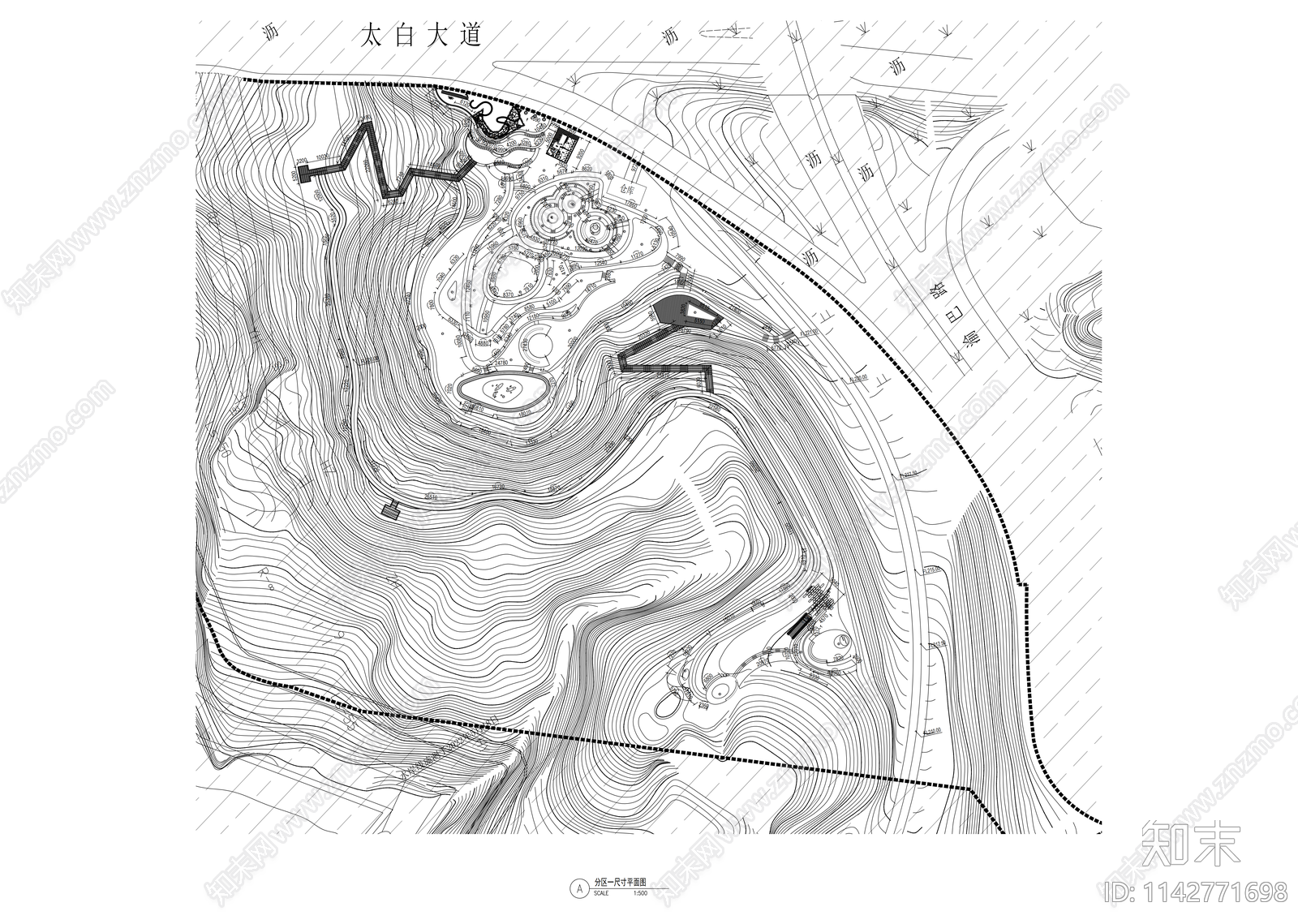 滨水山地公园景观cad施工图下载【ID:1142771698】