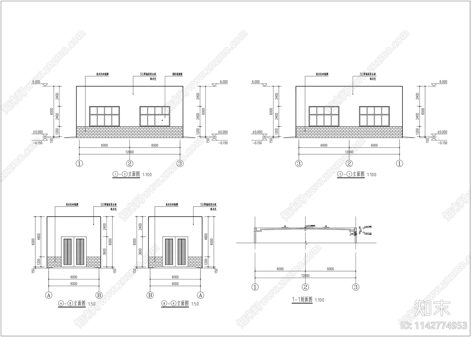 仓库建筑详图cad施工图下载【ID:1142774953】