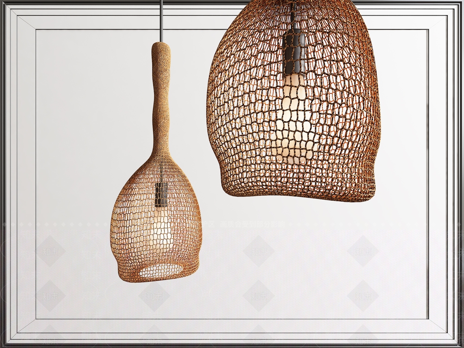 东南亚藤编吊灯3D模型下载【ID:1142778270】