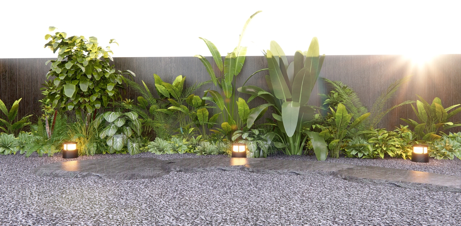 现代植物堆景观3D模型下载【ID:1142778744】