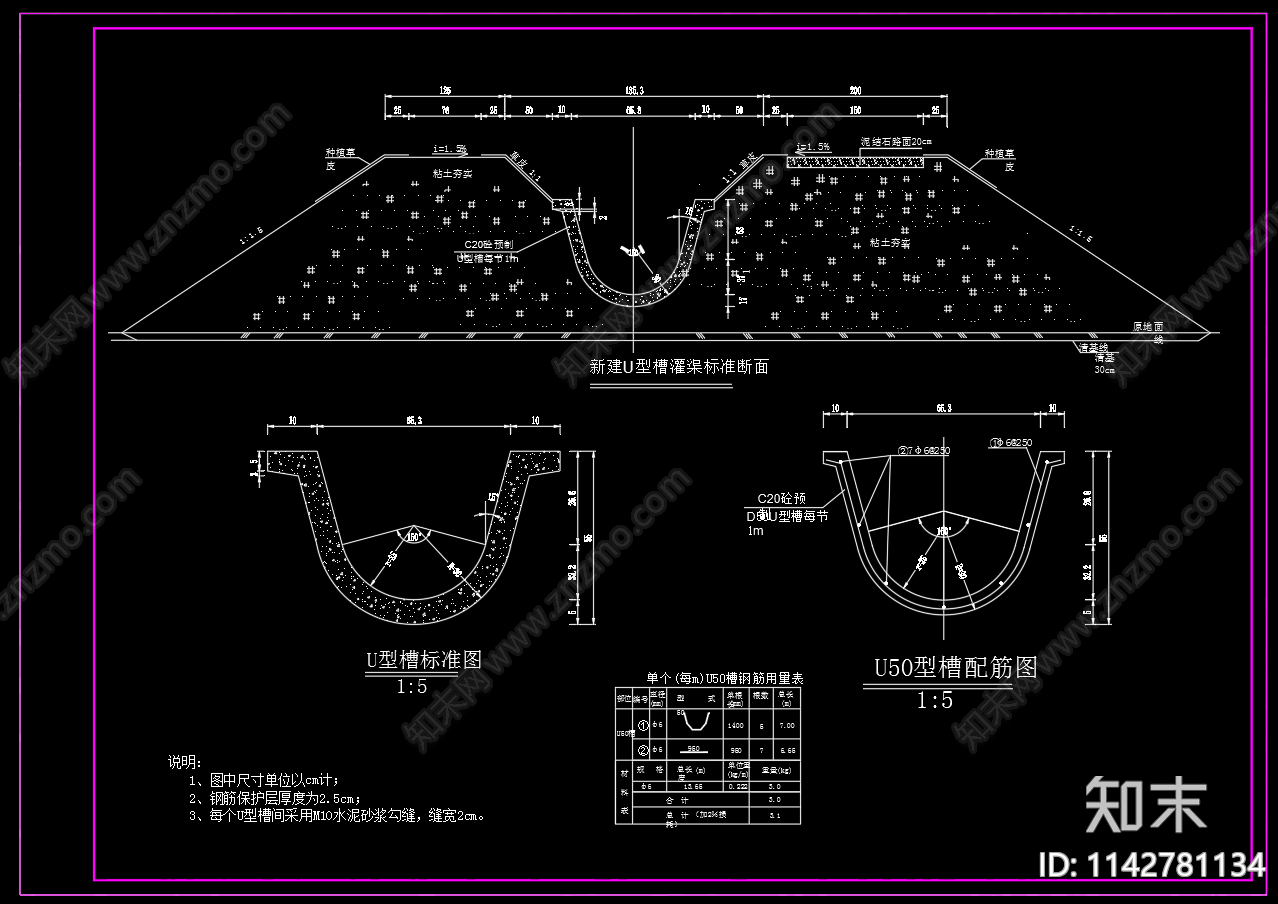农田灌溉渠道分水闸过路涵管cad施工图下载【ID:1142781134】