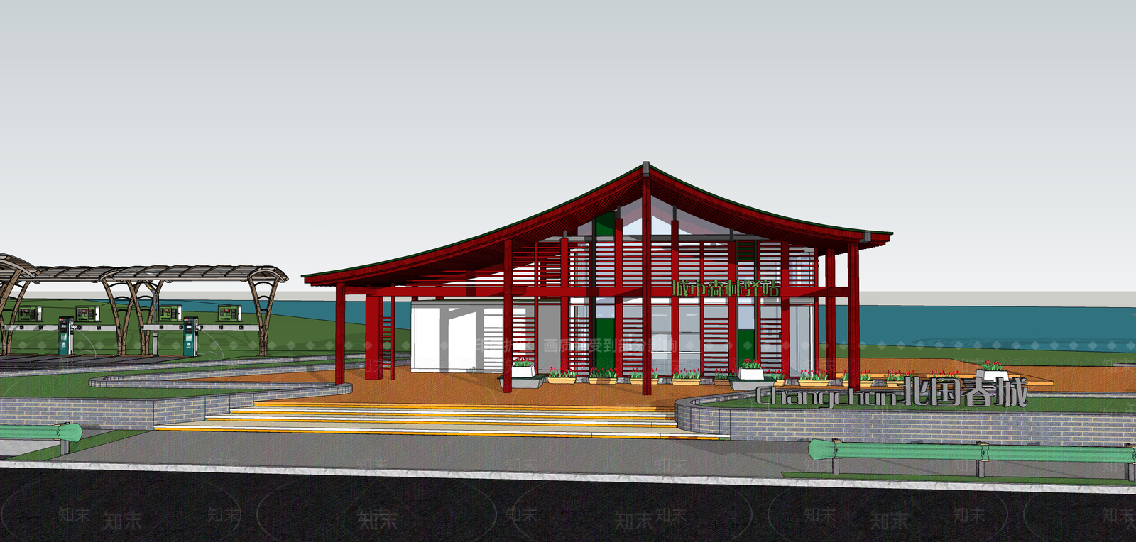 中式建筑SU模型下载【ID:1142782398】