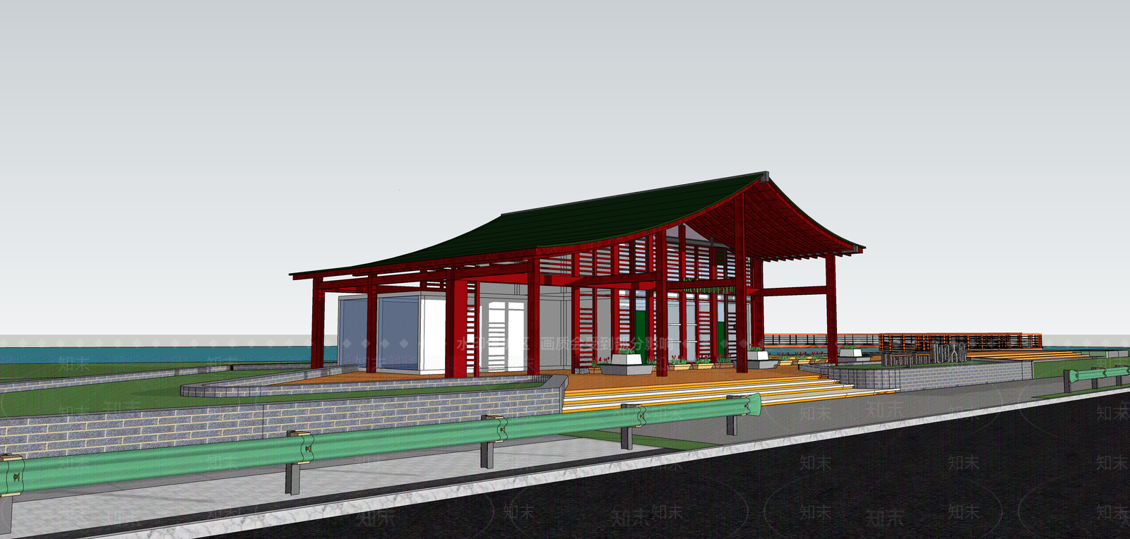 中式建筑SU模型下载【ID:1142782398】