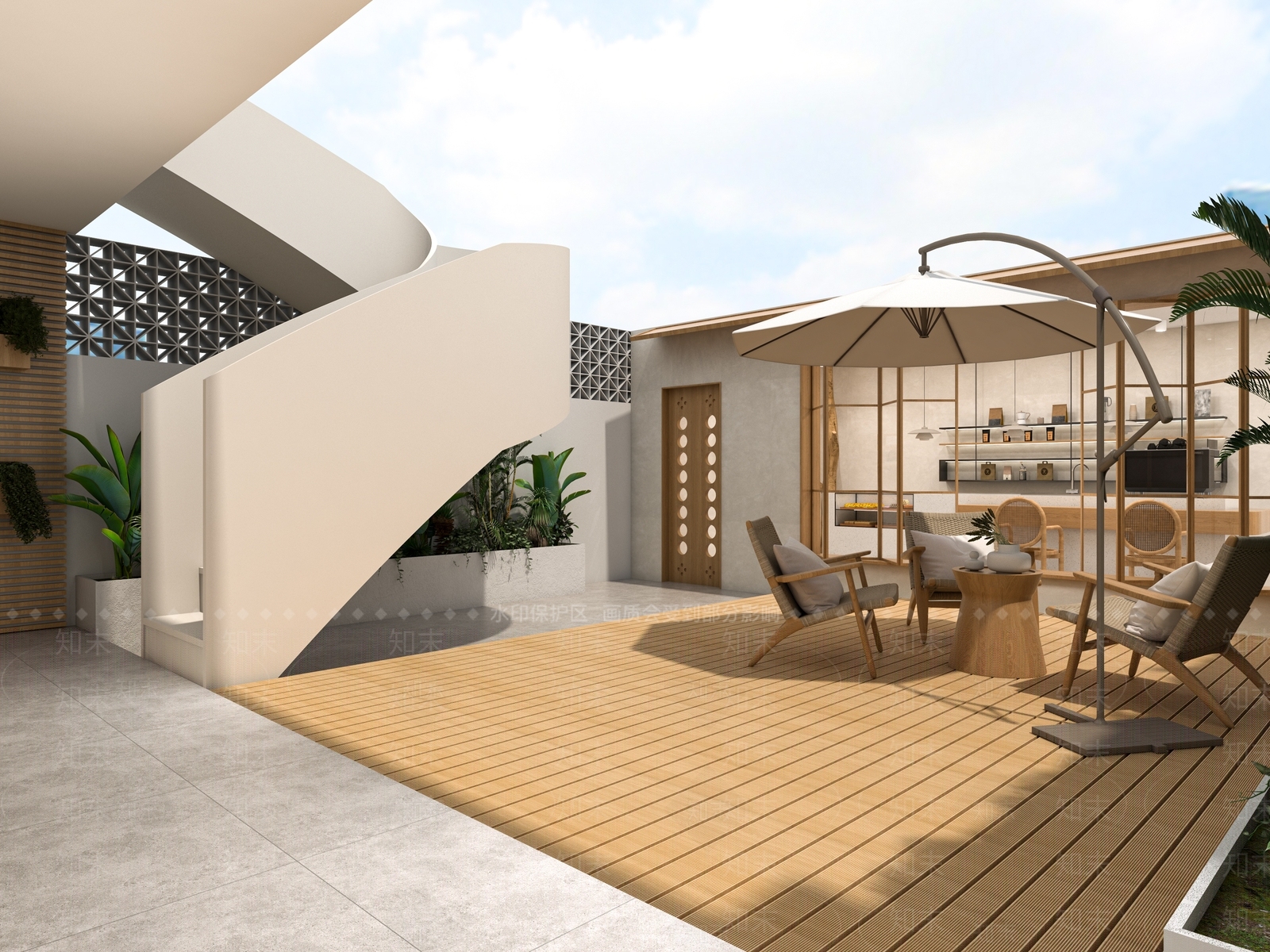 服装咖啡店中庭门头3D模型下载【ID:1142784999】