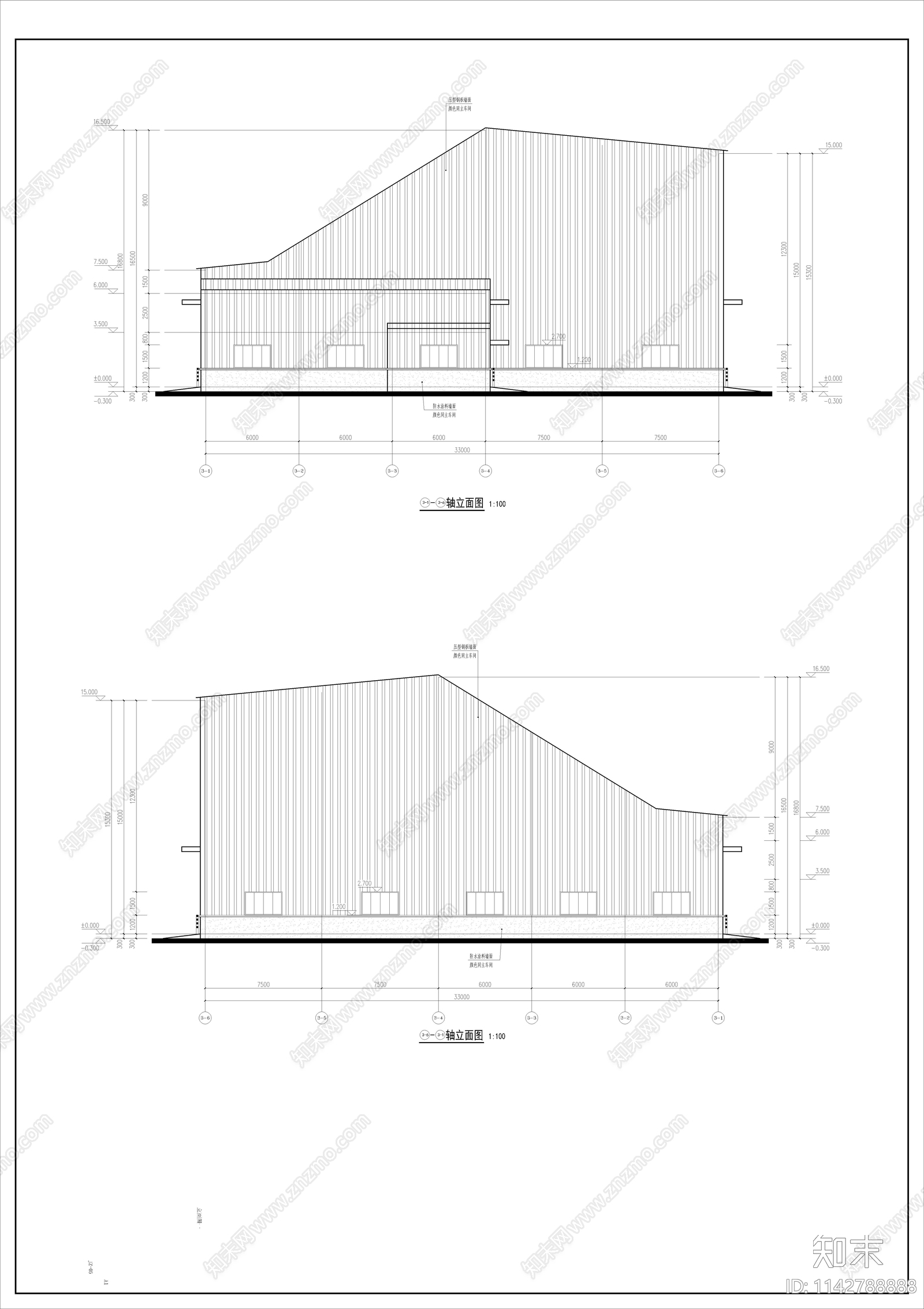 饲料厂筒仓建筑cad施工图下载【ID:1142788888】