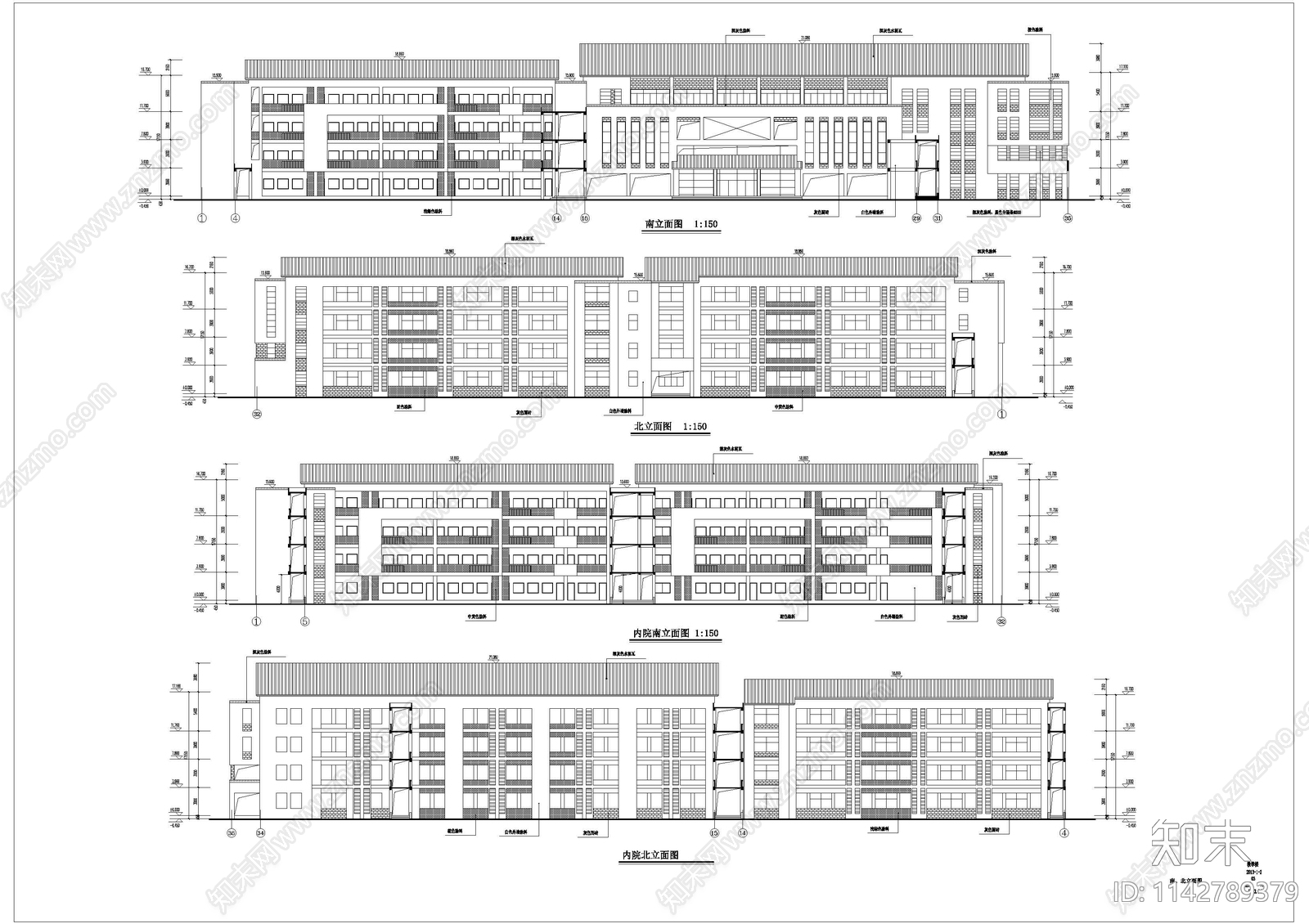 小学和幼儿园建筑cad施工图下载【ID:1142789379】