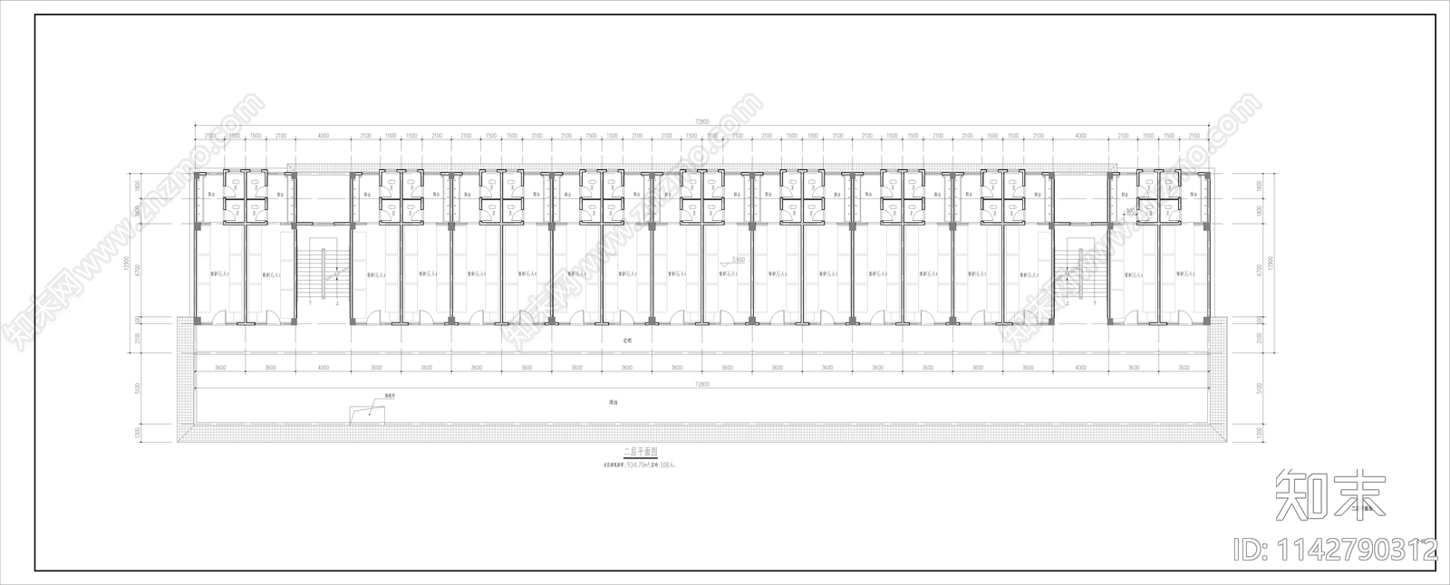 某厂区宿舍楼建筑cad施工图下载【ID:1142790312】