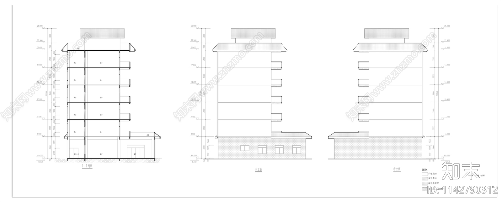 某厂区宿舍楼建筑cad施工图下载【ID:1142790312】