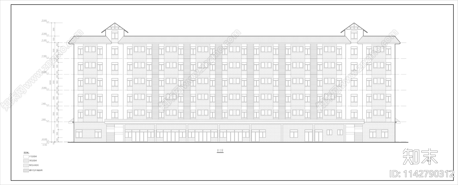 某厂区宿舍楼建筑cad施工图下载【ID:1142790312】