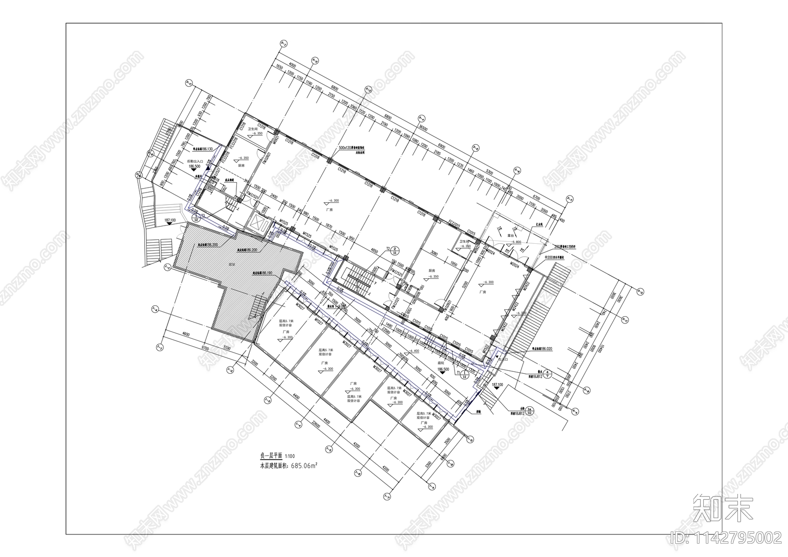 磁器口横街30号商业建筑改造cad施工图下载【ID:1142795002】