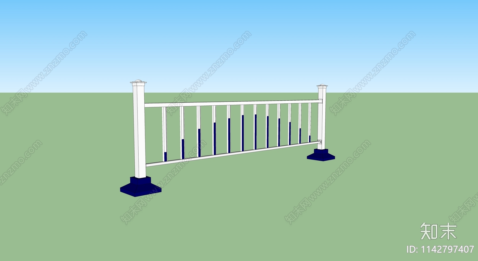 市政护栏SU模型下载【ID:1142797407】