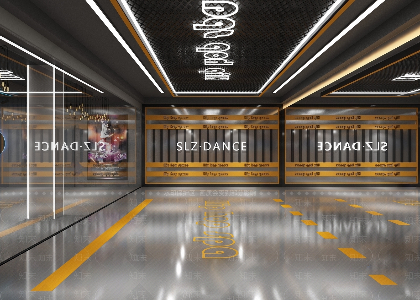 现代舞蹈室SU模型下载【ID:1142797346】