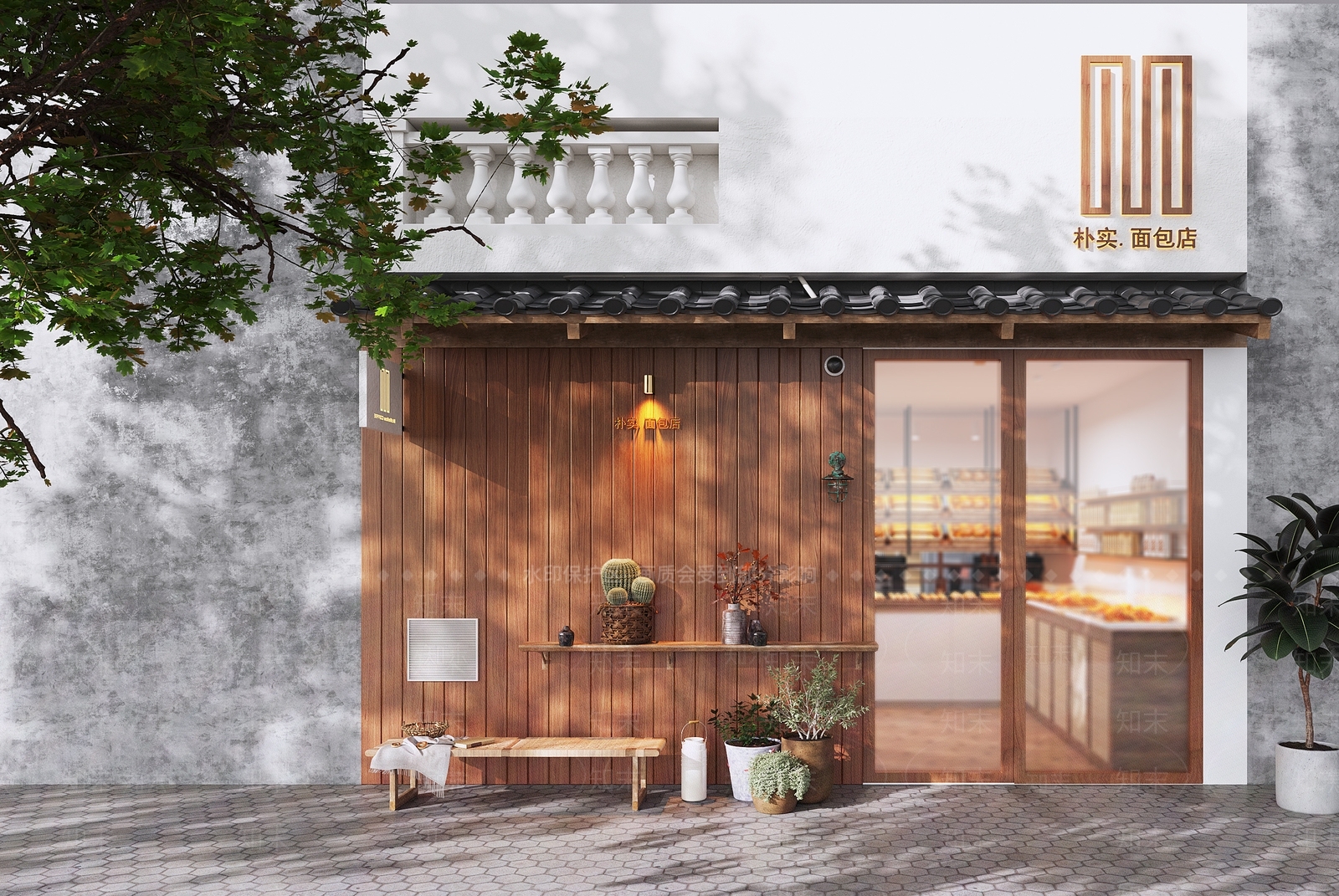 面包房门头3D模型下载【ID:1142798540】