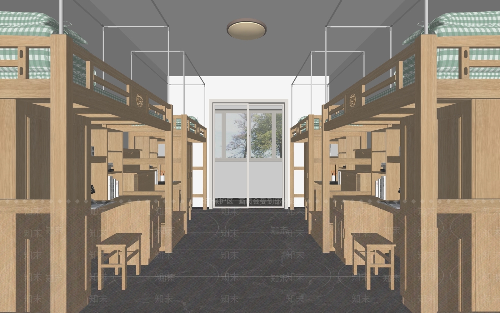 现代学校宿舍SU模型下载【ID:1142799408】