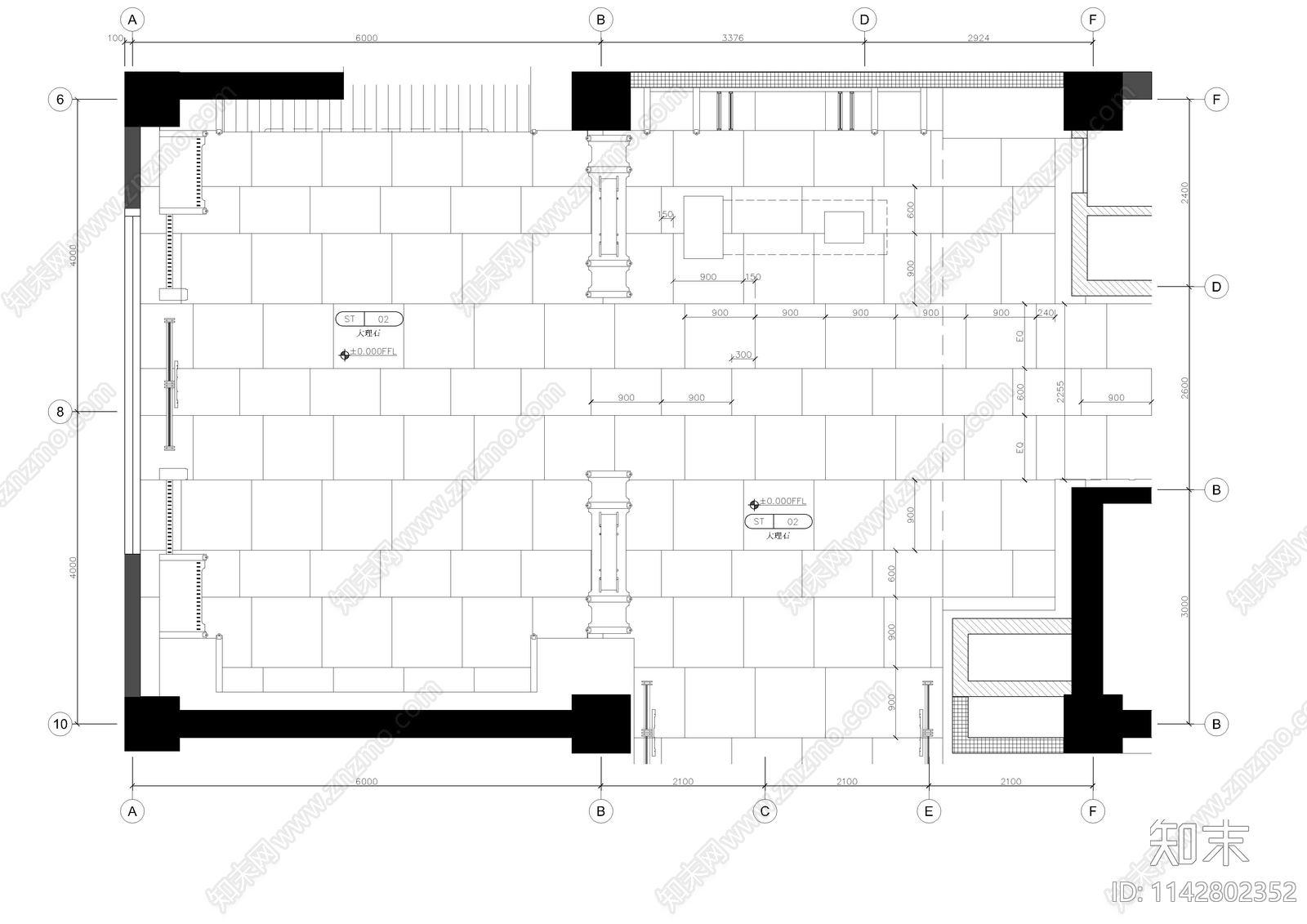 茶室室内装修cad施工图下载【ID:1142802352】