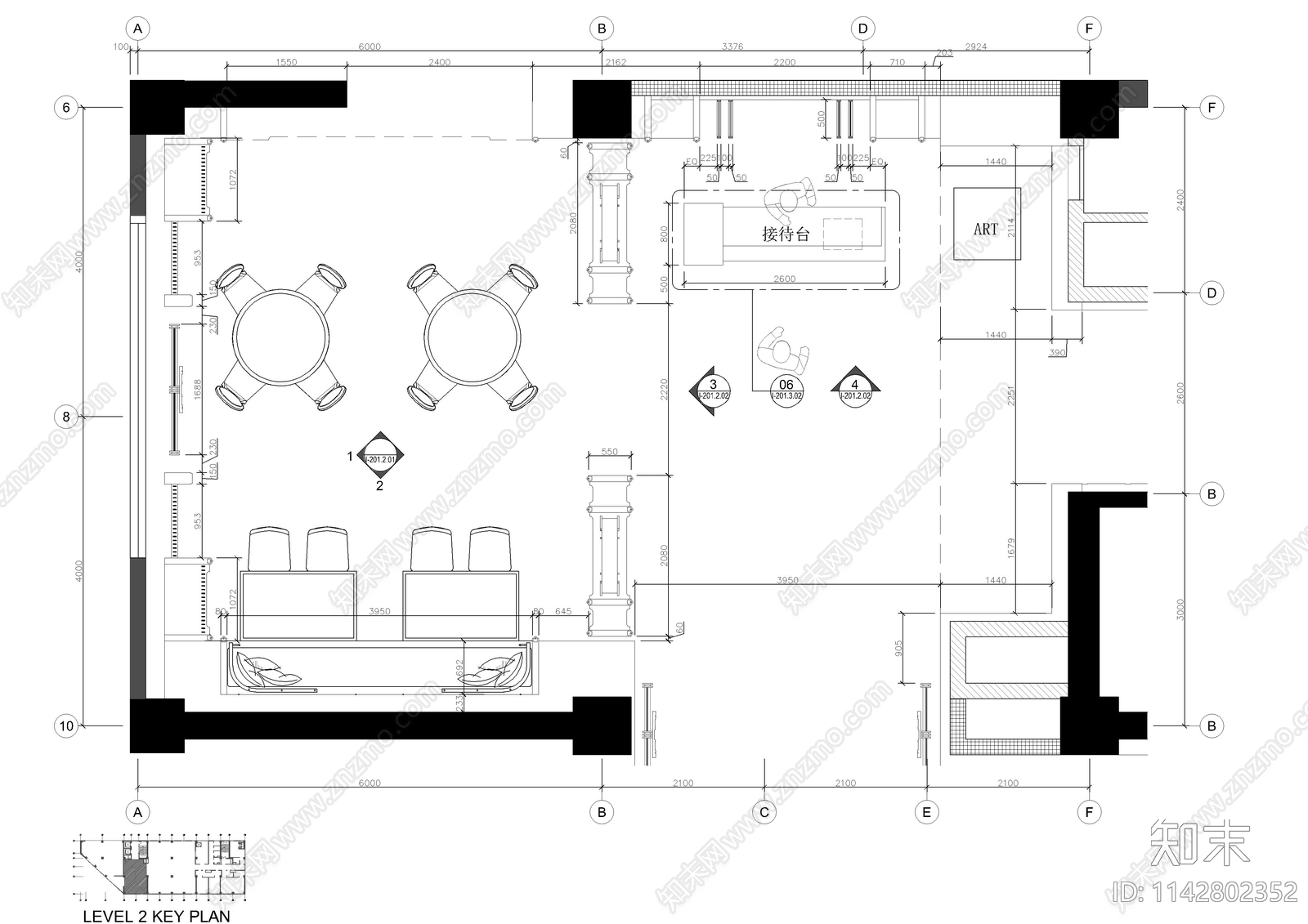 茶室室内装修cad施工图下载【ID:1142802352】