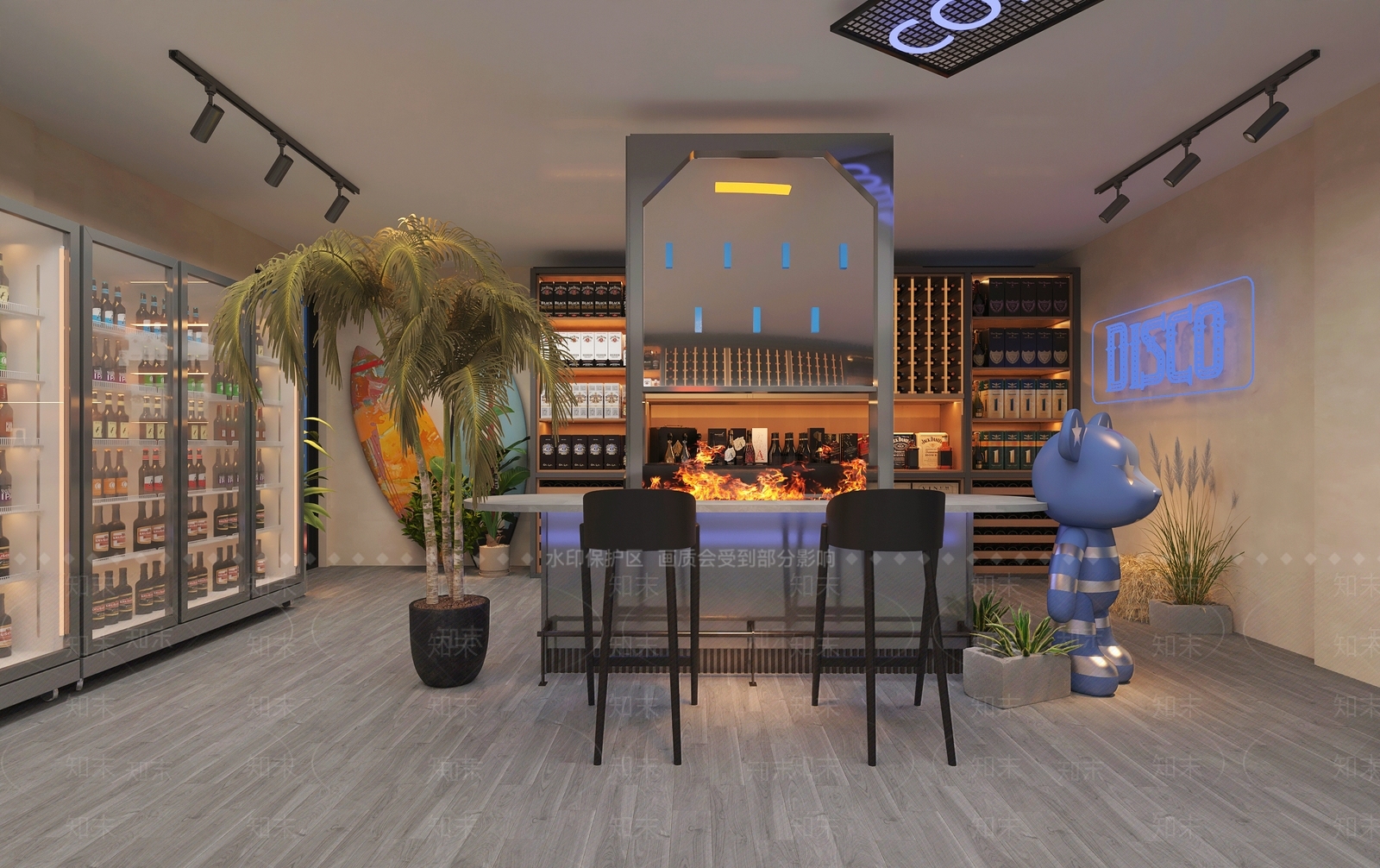 美式集装箱自助酒水饮料便利店3D模型下载【ID:1142803300】