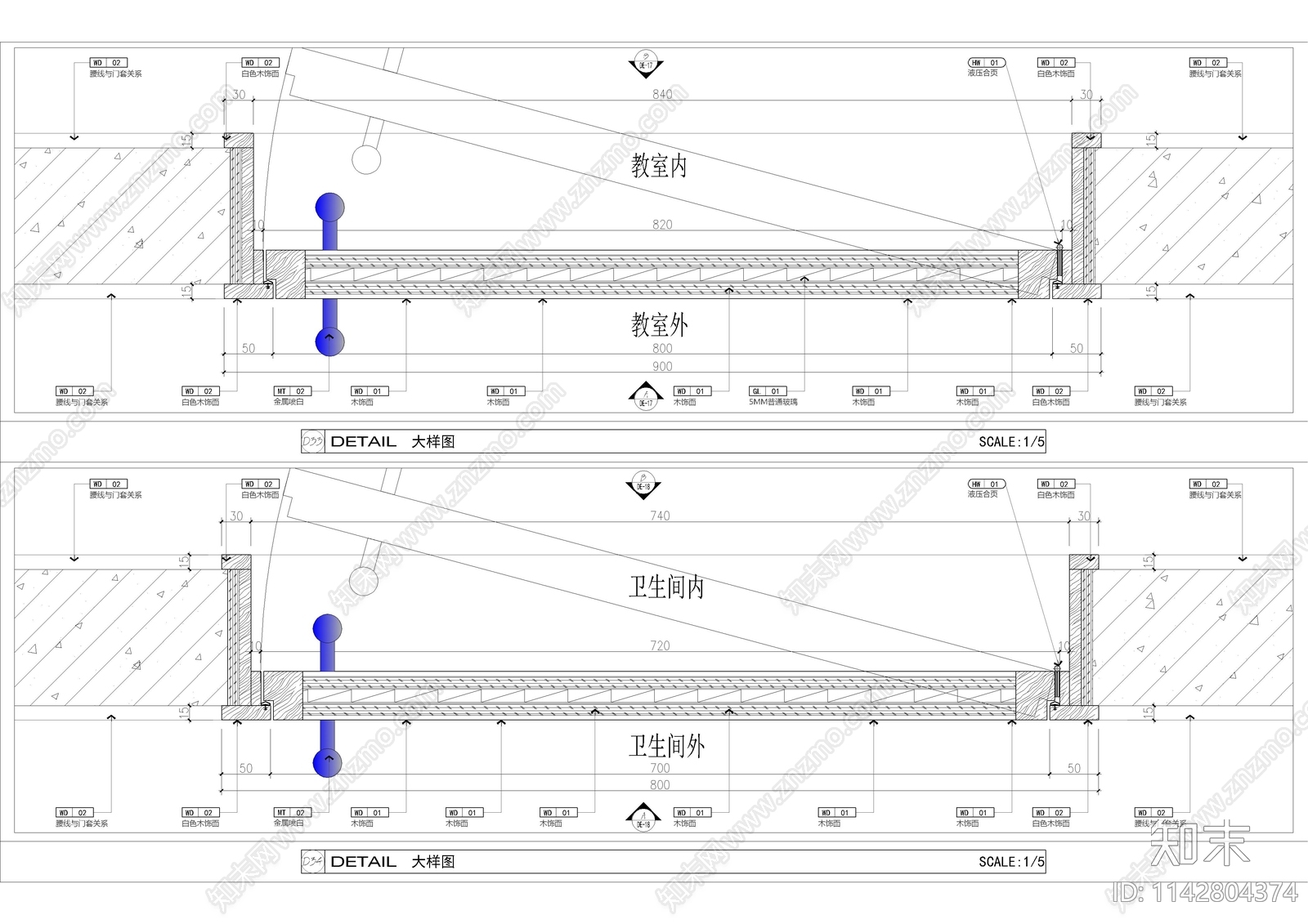 门表节点大样cad施工图下载【ID:1142804374】