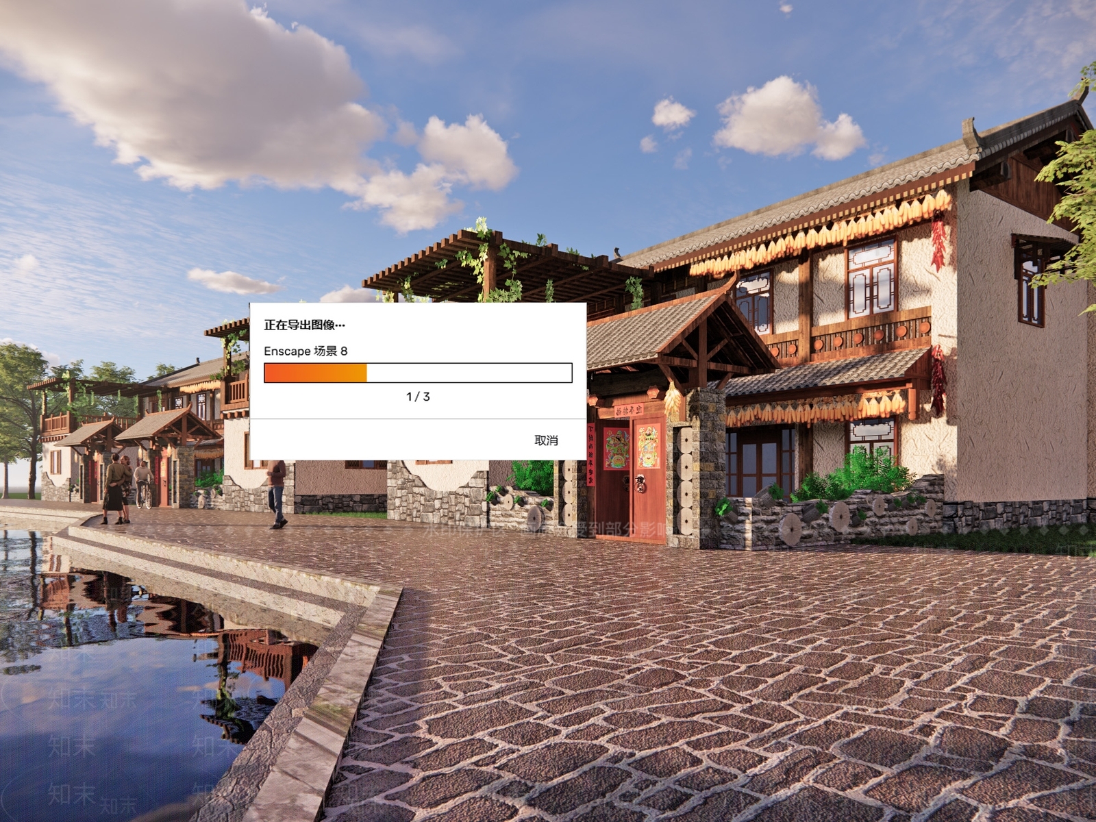 新中式美丽乡村SU模型下载【ID:1142808437】