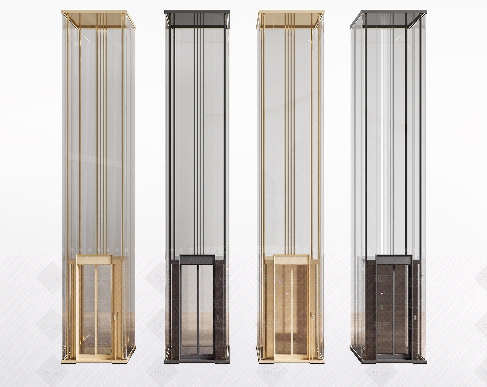 现代观光电梯3D模型下载【ID:1142810948】