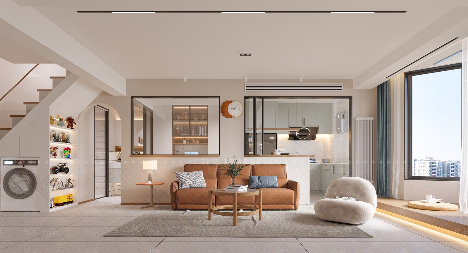 现代loft客餐厅3D模型下载【ID:1142813379】