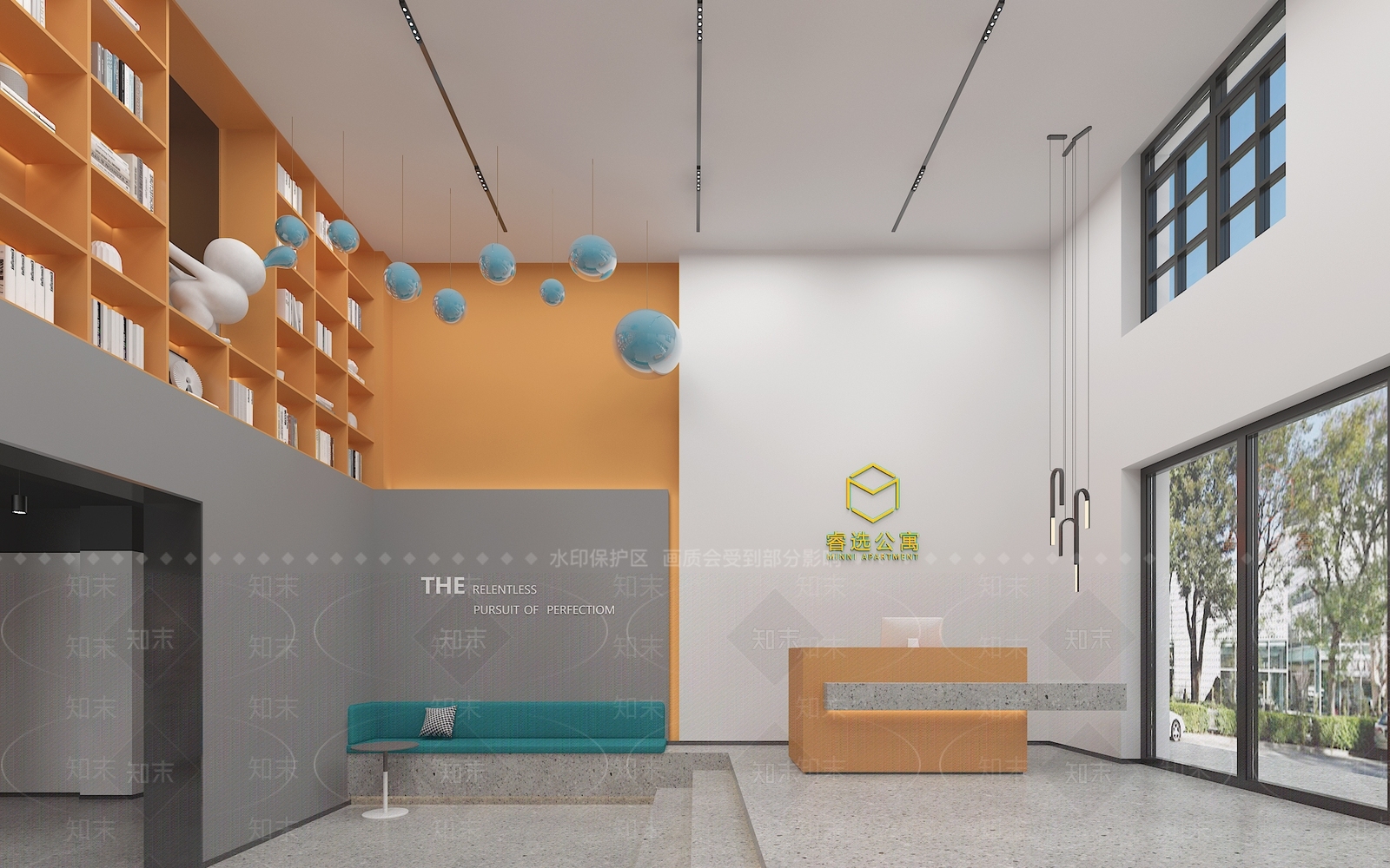 现代公寓酒店大堂SU模型下载【ID:1142813287】
